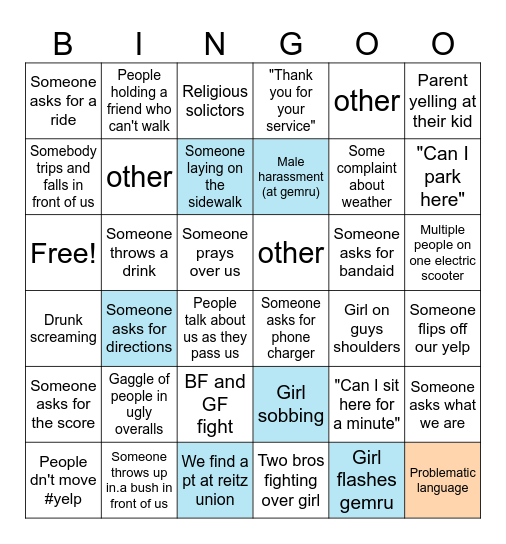 Reitz Rev Rowdies Bingo Card