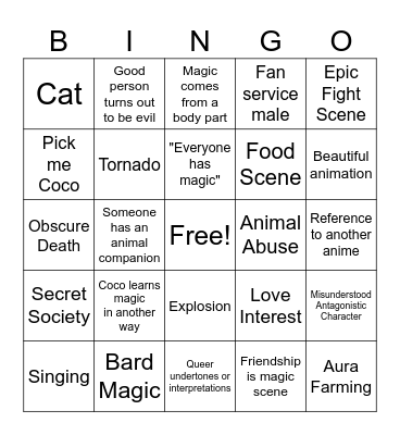 LALALALA Bingo Card