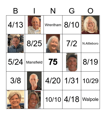 Celebrating 75 Bingo Card