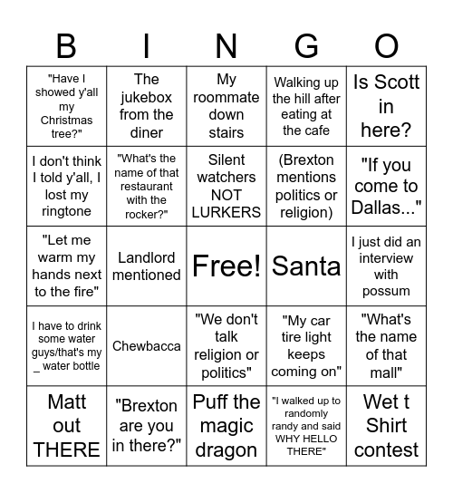 Brexton Bingo Card