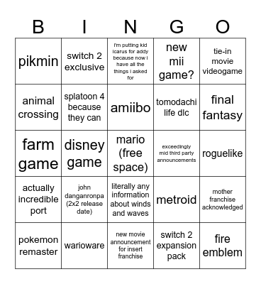 i need to be direct with you. Bingo Card