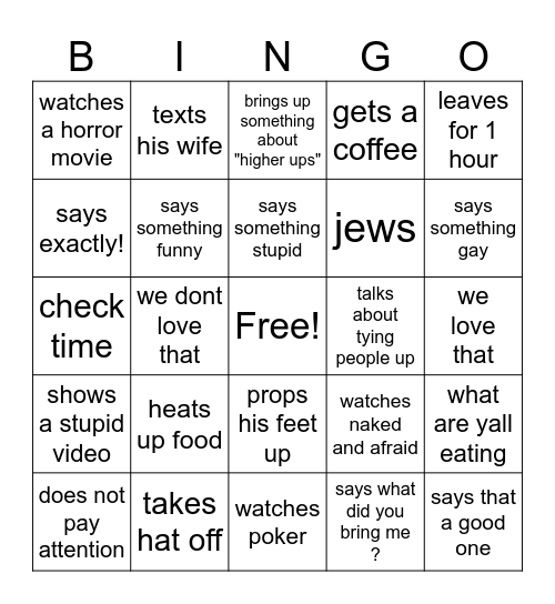 BILLY BINGO Card