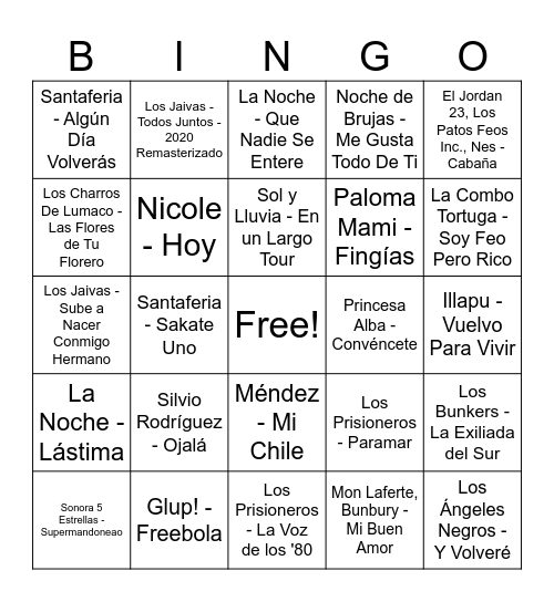 Casación en la Fonda Bingo Card