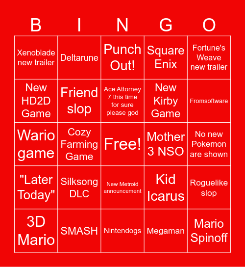 Direct Bingo Card