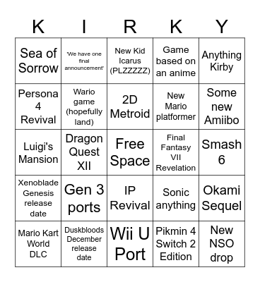 9/9/26 Direct Bingo Card Bingo Card