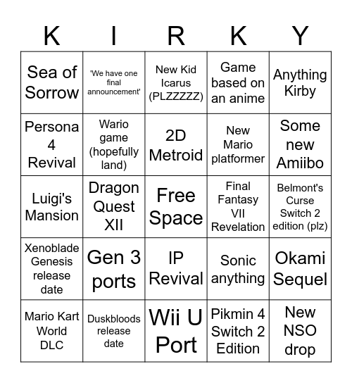 9/9/26 Direct Bingo Card Bingo Card