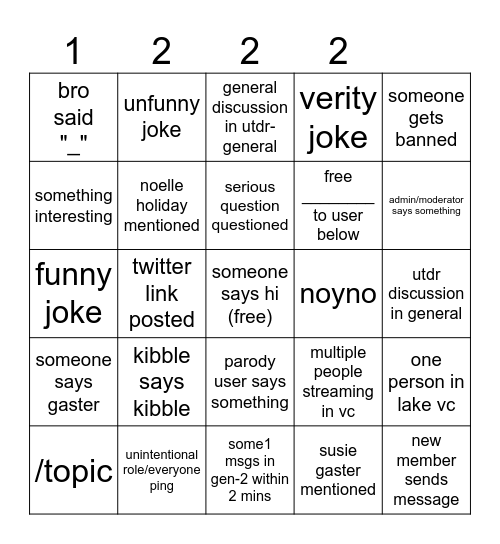 Daily UDS Bingo Card