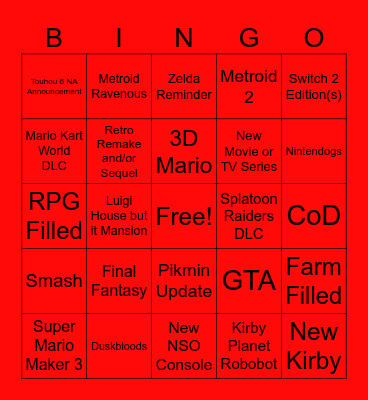 9/9 Direct Bingo Card