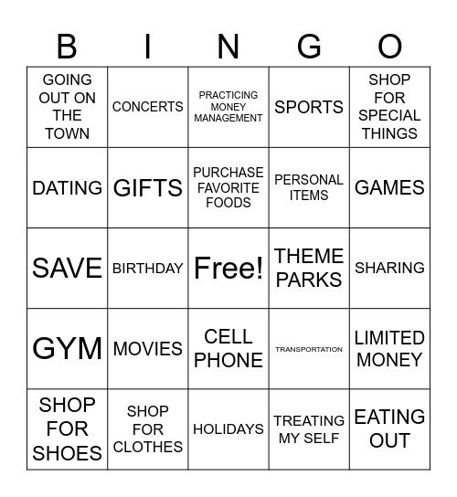 WHY BUDGET MONEY LIVING AT HOME Bingo Card