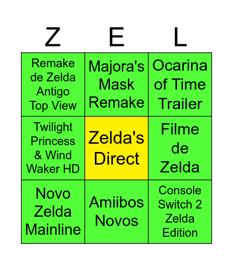 Zelda's Direct Bingo! Bingo Card