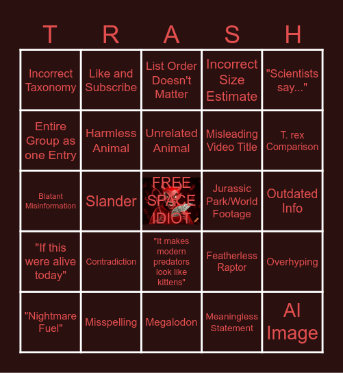 AI DINO SLOP BINGO Card