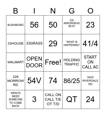 WELCOME TO THE CHAOS Bingo Card