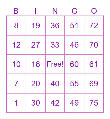 Peyaya Bingo Card