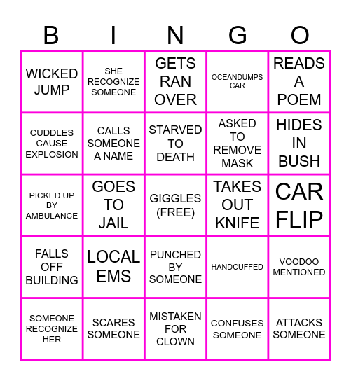 Cuddles in 5.0!! Bingo Card