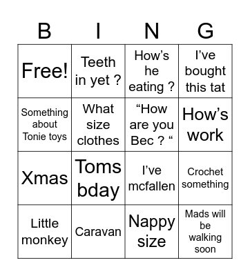 Nanna Bingo Card