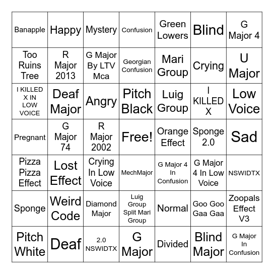 Klasky Csupo 2001 Effects Extended Bingo Card