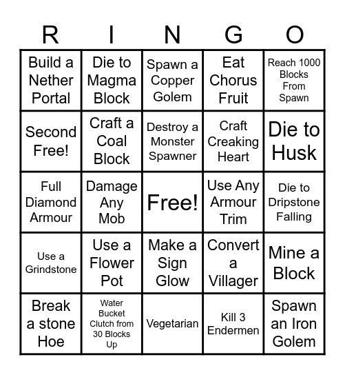 Peace and Luv Bingo Card