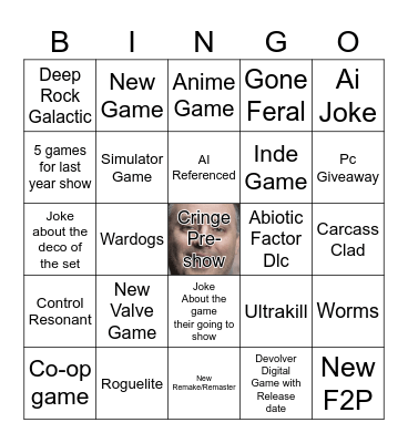 PC GAMER SHOW BINGO 2026 Bingo Card