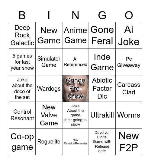 PC GAMER SHOW BINGO 2026 Bingo Card