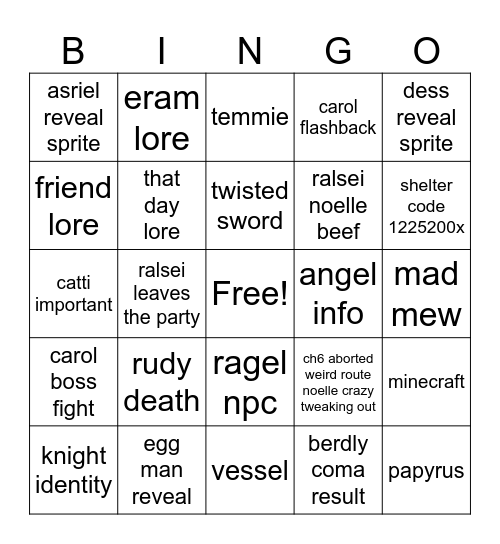 chapter 6 Bingo Card