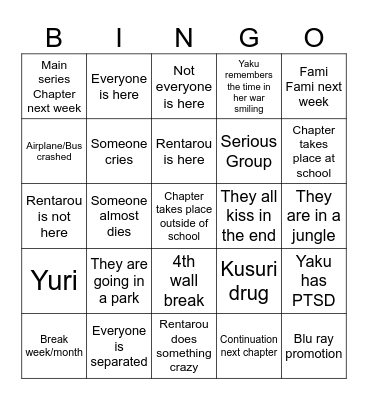 100 Kanojo Bingo Card