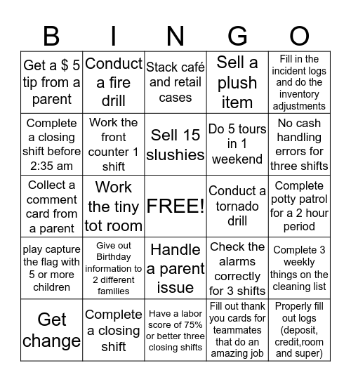 Lindsay's BINGO Card Bingo Card