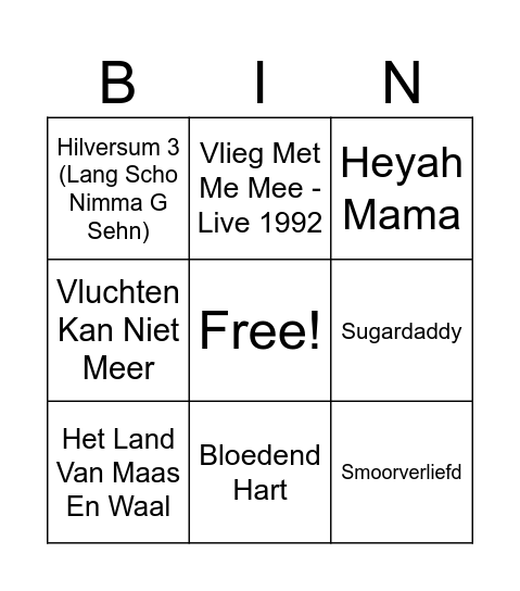 Top2000 NL Bingo Card