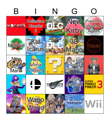 Nintendo Direct 9/9/26 Bingo Card