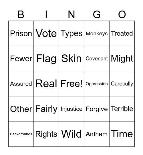 Lesson1 Bingo Card