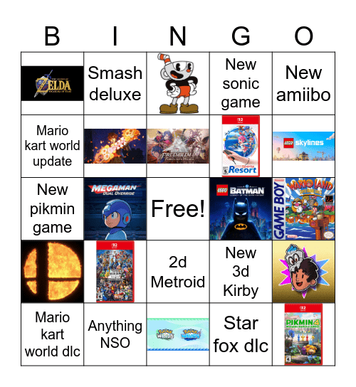 Nintendo predictions Bingo Card