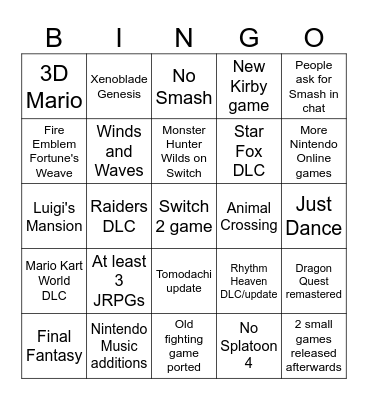 Direct Bingo Card