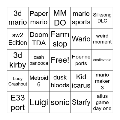 knack 2 baby Bingo Card