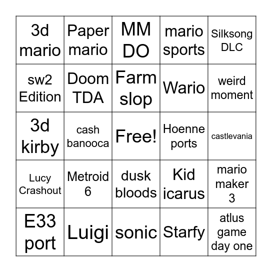 knack 2 baby Bingo Card