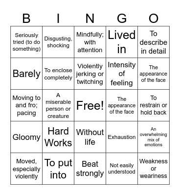 Context Clues Bingo Card