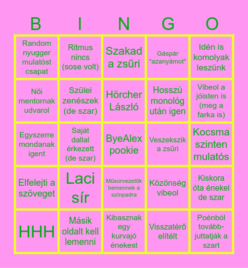 Idén-komolyak-leszünk BINGÓ kettőezer huszon-és-hat Bingo Card