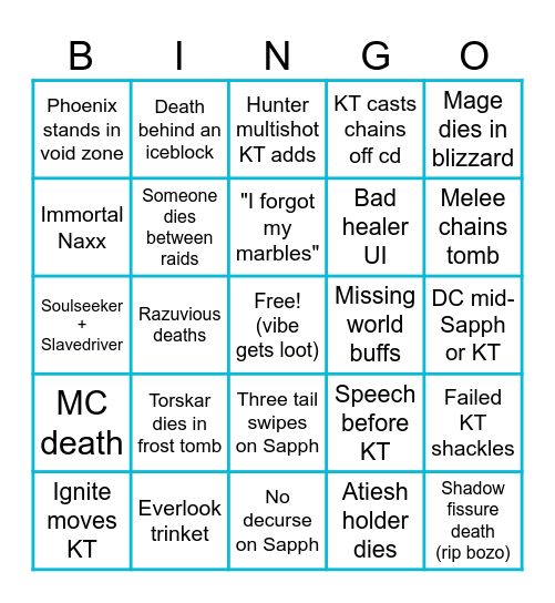Eclipse KT Week Bingo Card
