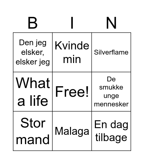Familieweekend i Silkeborg Bingo Card