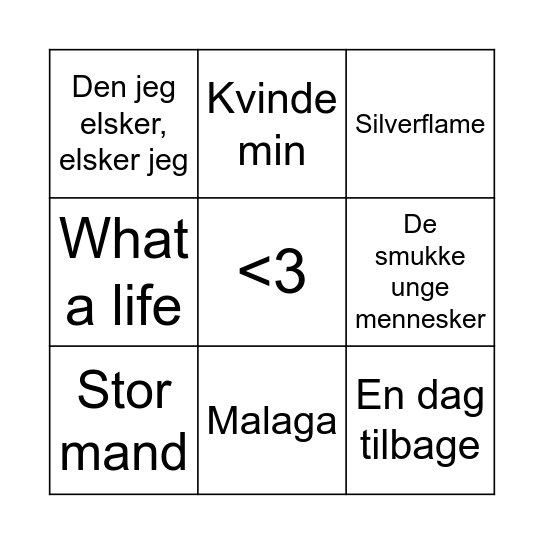 Familieweekend Bingo Card