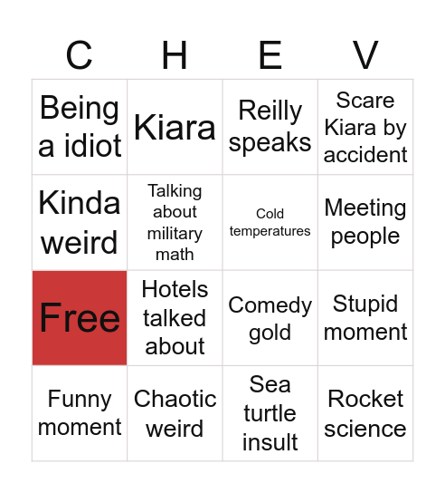 School bingo Card