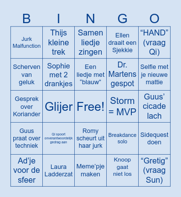 Guus & Sophie’s Wedding Bingo Card