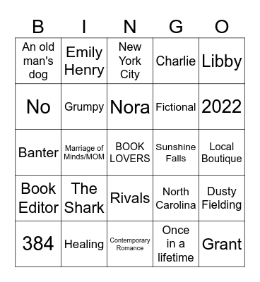 Book lovers Bingo Card