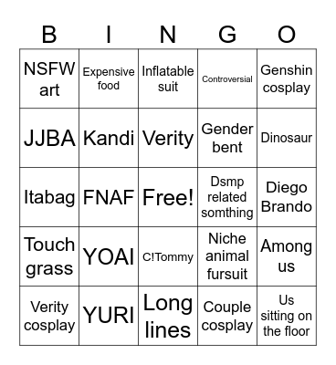 ANIME COM BINGO Card