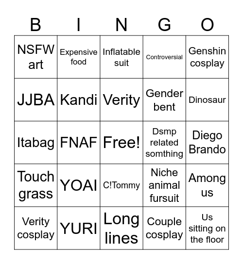 ANIME COM BINGO Card