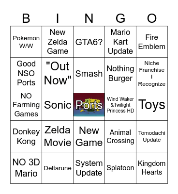 Nintendo Direct Bingo 9/9/26 Bingo Card