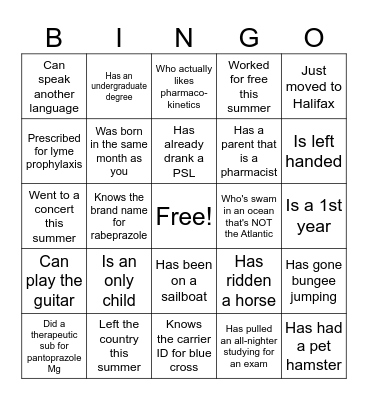 Find someone who ... Bingo Card