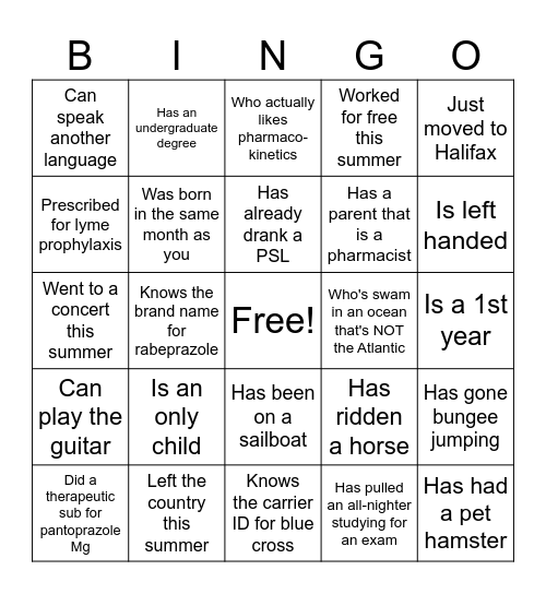 Find someone who ... Bingo Card