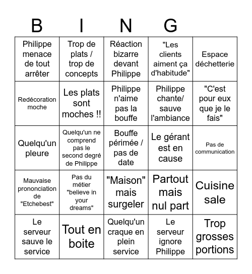 Bingo'chemar Bingo Card
