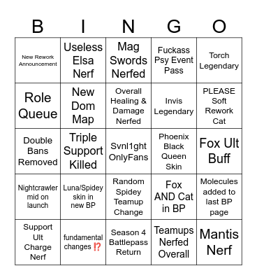 season 10 pls save us Bingo Card