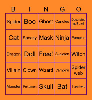 Halloween Bingo Card
