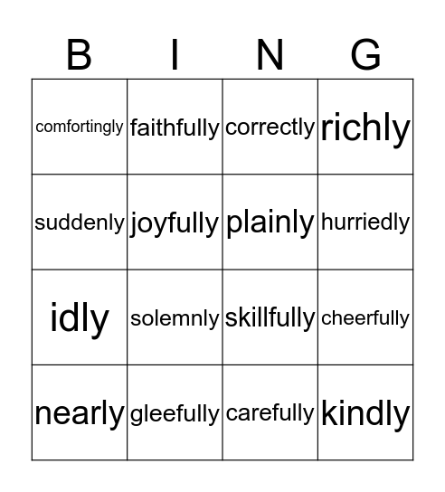 adverb bingo  (from why dog hates cat Bingo Card